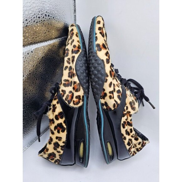 Women's Cole Haan Bria Leopard Print Casual Sneakers Size 7B NikeAir Calf Hair - Picture 3 of 6